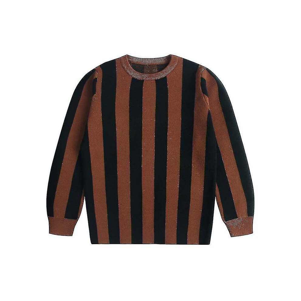 Kikidex (150Cm(11-12Y), One Size) Children Striped Knitted Pullover Tops, Long Jumper Dress