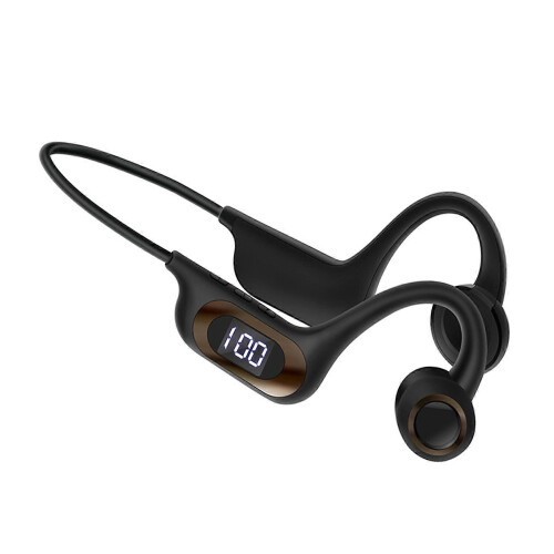 (black orange, One size) Portable Bone Conduction Earphones with Memory Card Support Improve Work, Study, and Leisure Experience Wireless Headset  Black