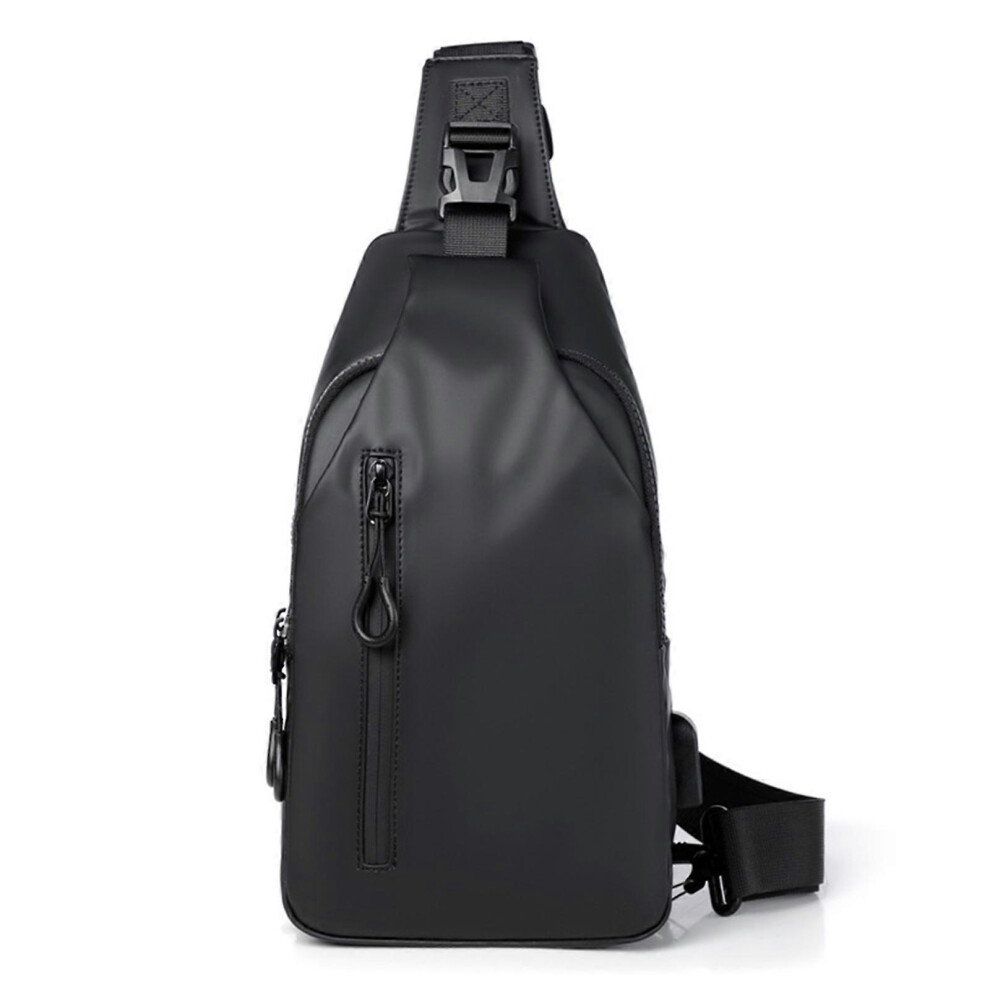 (Black, One size) Men Women Sling Crossbody Backpack Fashion Casual Shoulder Bag Lightweight Sling Chest Bag Messenger Bag for Cycling  Black