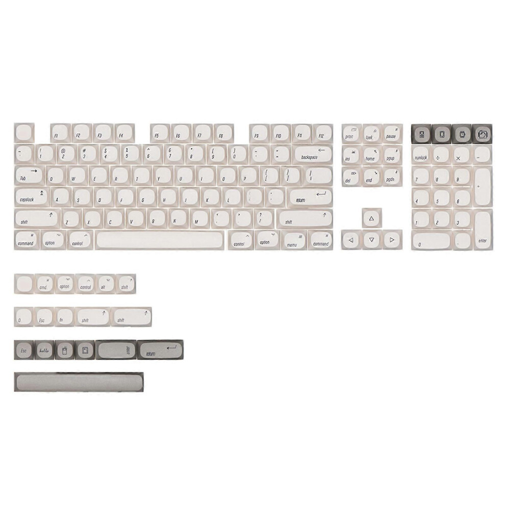 (As show, One size) 126Keys PBT Dye Sublimation Keycaps Minimalists Theme Keycap MAProfile DYE-SUB Keycap for Mechanical Keyboards
