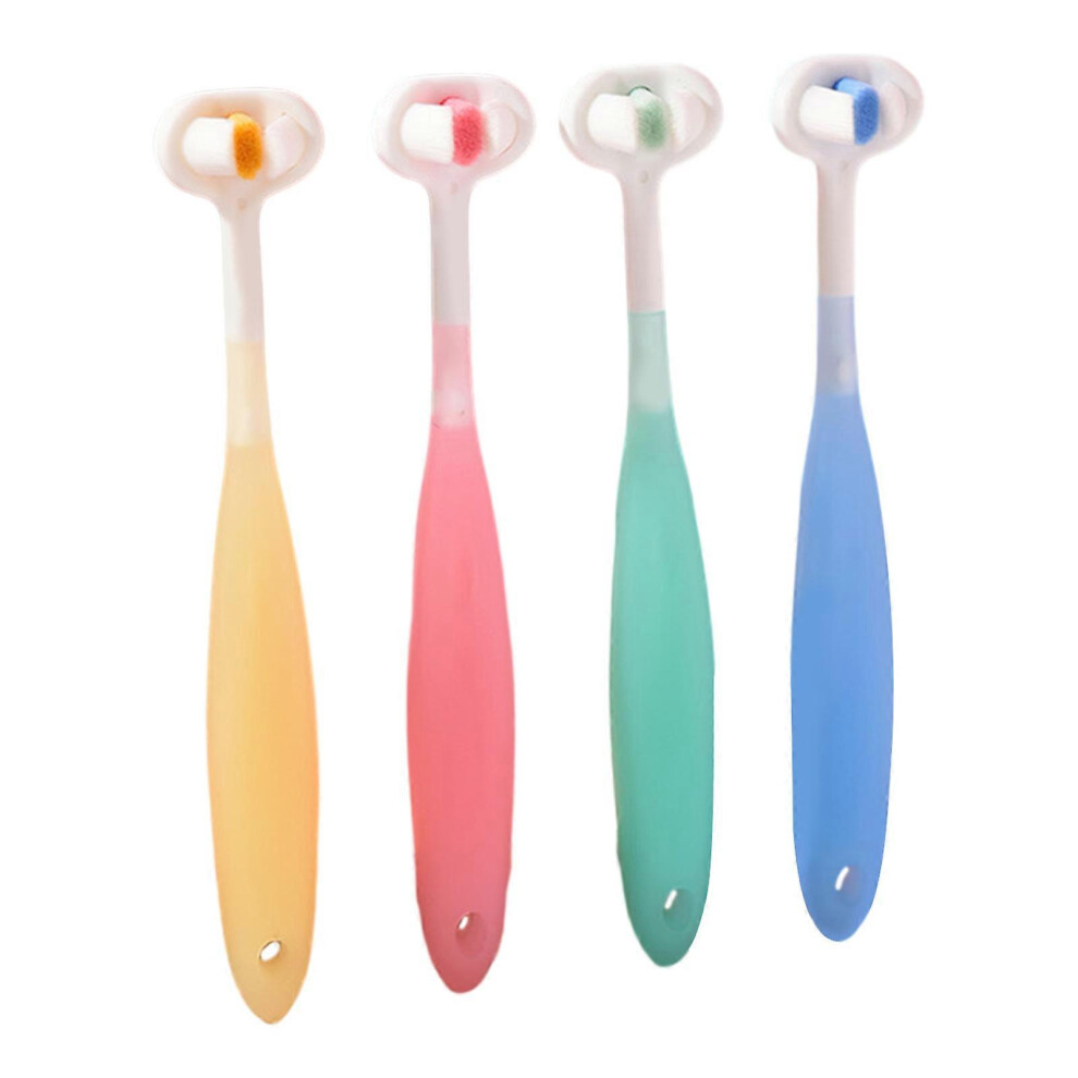 (As show, One size) Three Sided Toothbrush Autism Sensory Toothbrush Bristle Travel Toothbrush for Kids Teeth Care Clean Tooth Soft Brush  Other