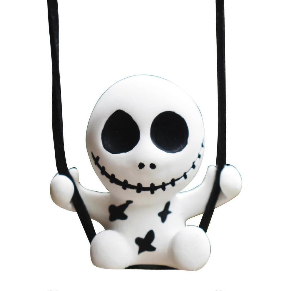(pink skull, One size) Charming Car Interior Ornament Halloween Skull Pendant Car Rearview Mirror Pendant for Festival Atmosphere Gift Durable