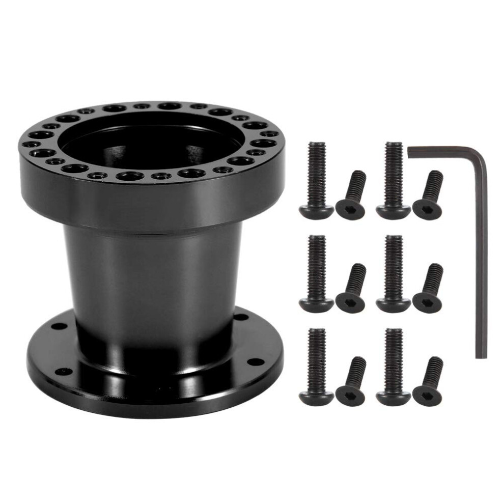 Steering Wheel Hub Spacer, 3Inch Universal Car Steering Wheel Hub Aluminum Spacer (Black) Black 689788506777