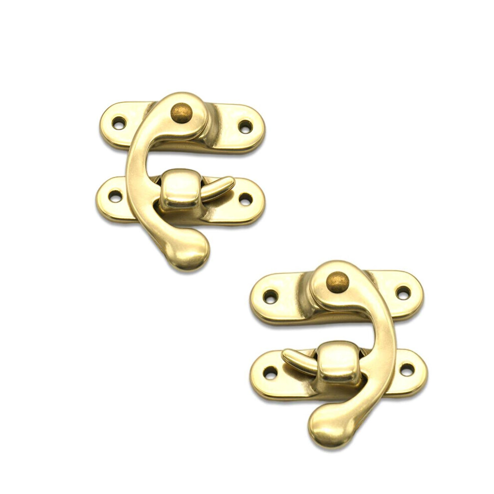 Antique Hook Hasp, Solid Brass Swing Arm Clasp Latch 2Pack Vintage Style Hook Latch-image-OPC-PHZG6DS-NEW