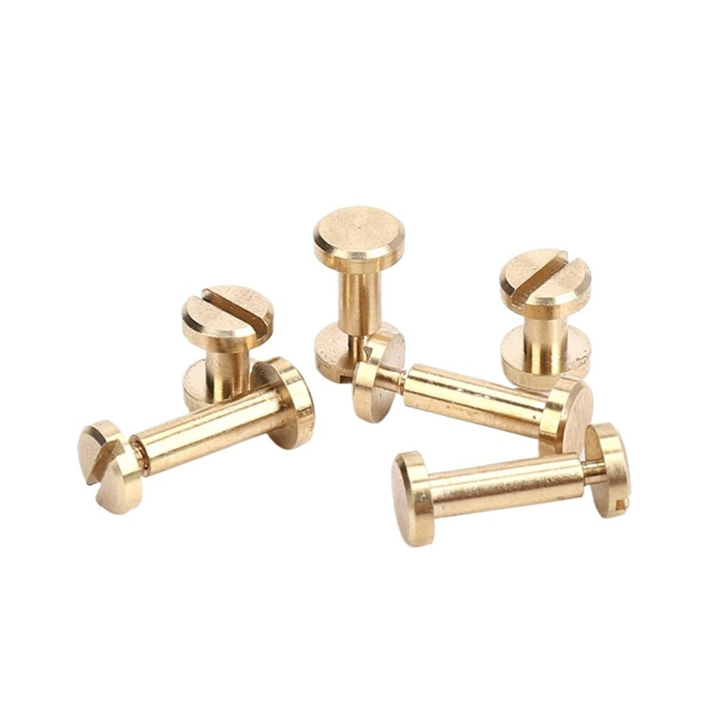 10Pcs Solid Brass Binding Screws Nail Stud Rivets For Photo Album Leather Craft Studs Belt Wallet Fasteners 6Mm Cap (Size : 4Mm, Color : 10Pcs_m3) 6493810833410