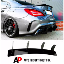 For Mercedes CLA45S AMG Rear Shark Fin Diffuser Lip Valance W117 2015-19