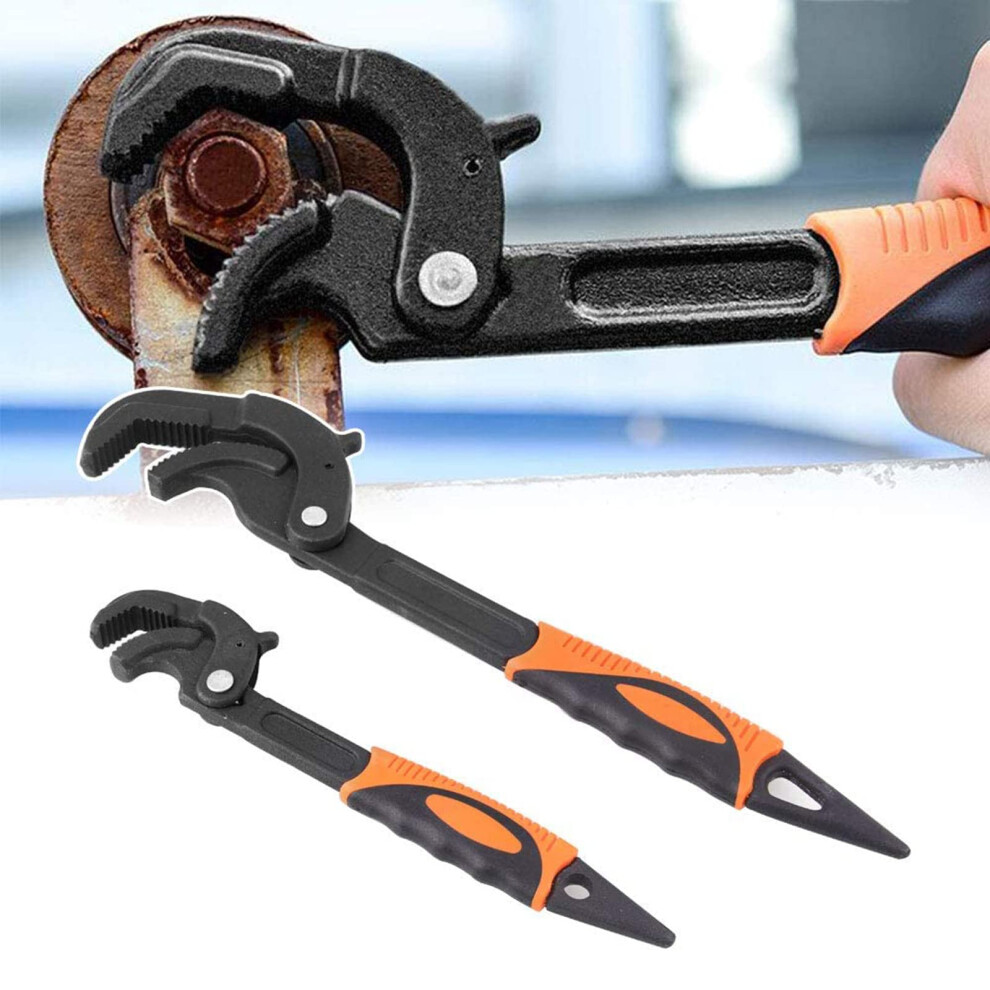 Adjustable Wrench Quick Multi-Function Spanner Power Grip Pipe Wrench Set 2 Pack Compatible With 14-60Mm Pipes Nuts Screws 6493810769405