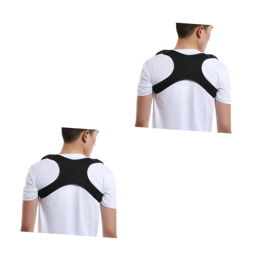 2 Pcs Shoulder Belt Hunchback Posture Support Shoulder Support Belt Spine Training Humpback Sitting Posture Belt Belt Black