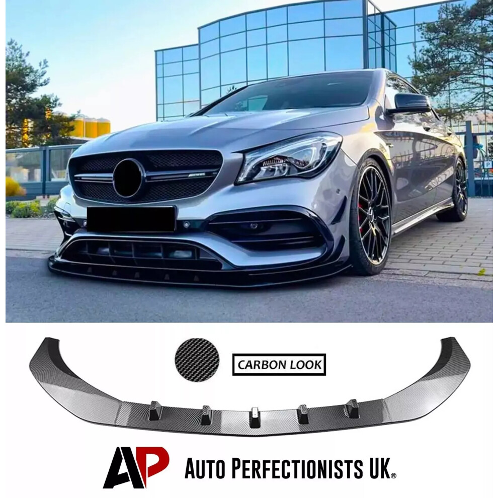 For Mercedes Cla Class W117 Cla45 Amg Line Carbon Splitter Spoiler Lip 5061072665219