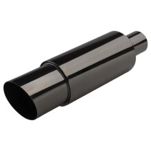 Exhaust Muffler, Straight Through Stainless Steel Exhaust Tip Resonator Muffler Tailpipe (2.2'' Inlet 3.5'' Outlet)