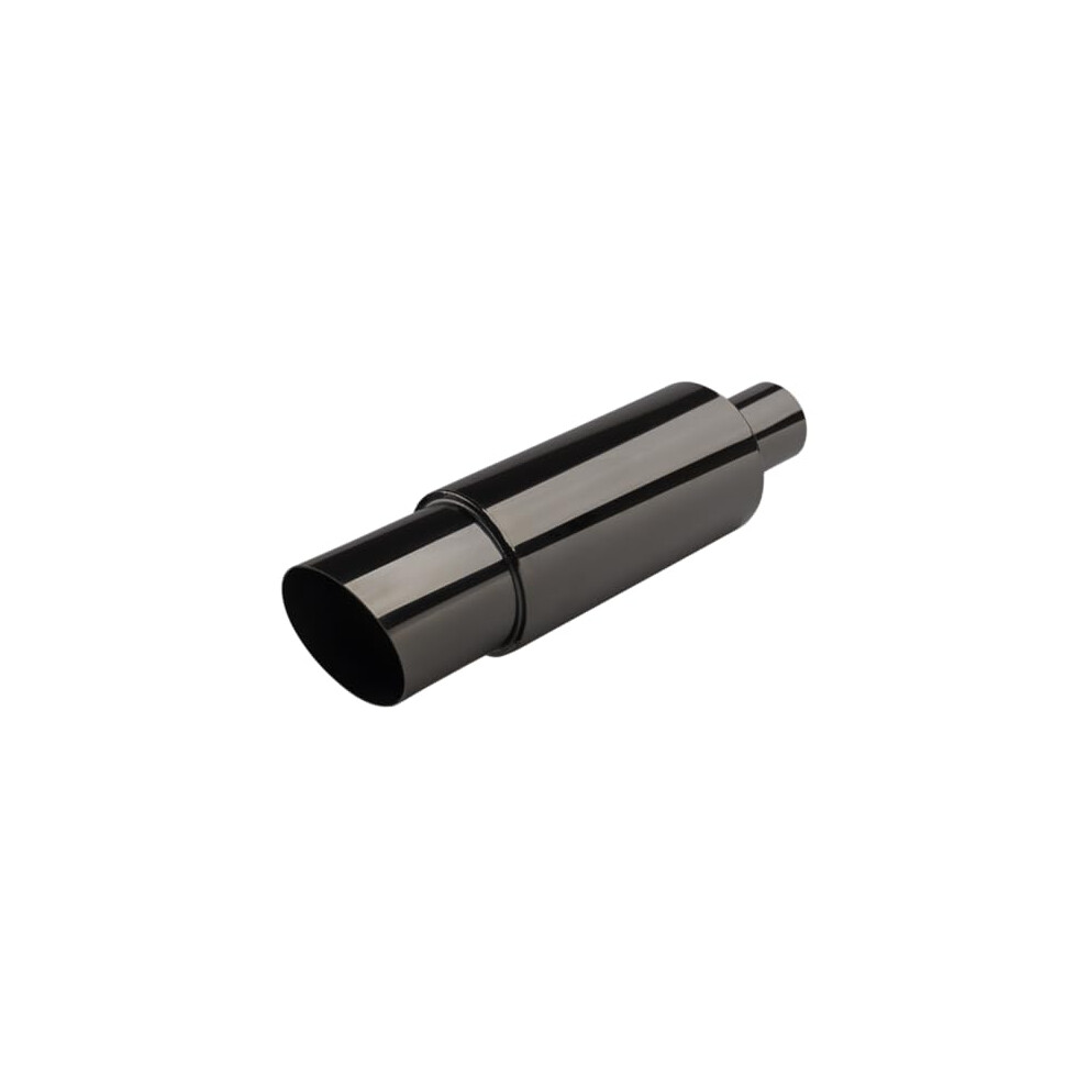 Exhaust Muffler, Straight Through Stainless Steel Exhaust Tip Resonator Muffler Tailpipe (2.2'' Inlet 3.5'' Outlet)