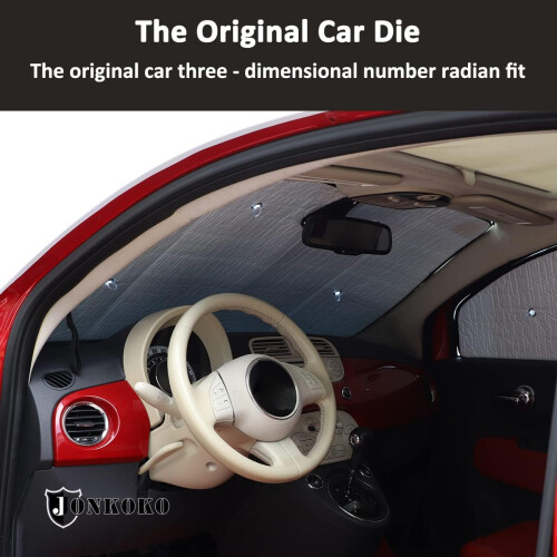Car Windshield Sunshade, Full Window Shades for Fiat 500 2010   UV Rays Protector 2