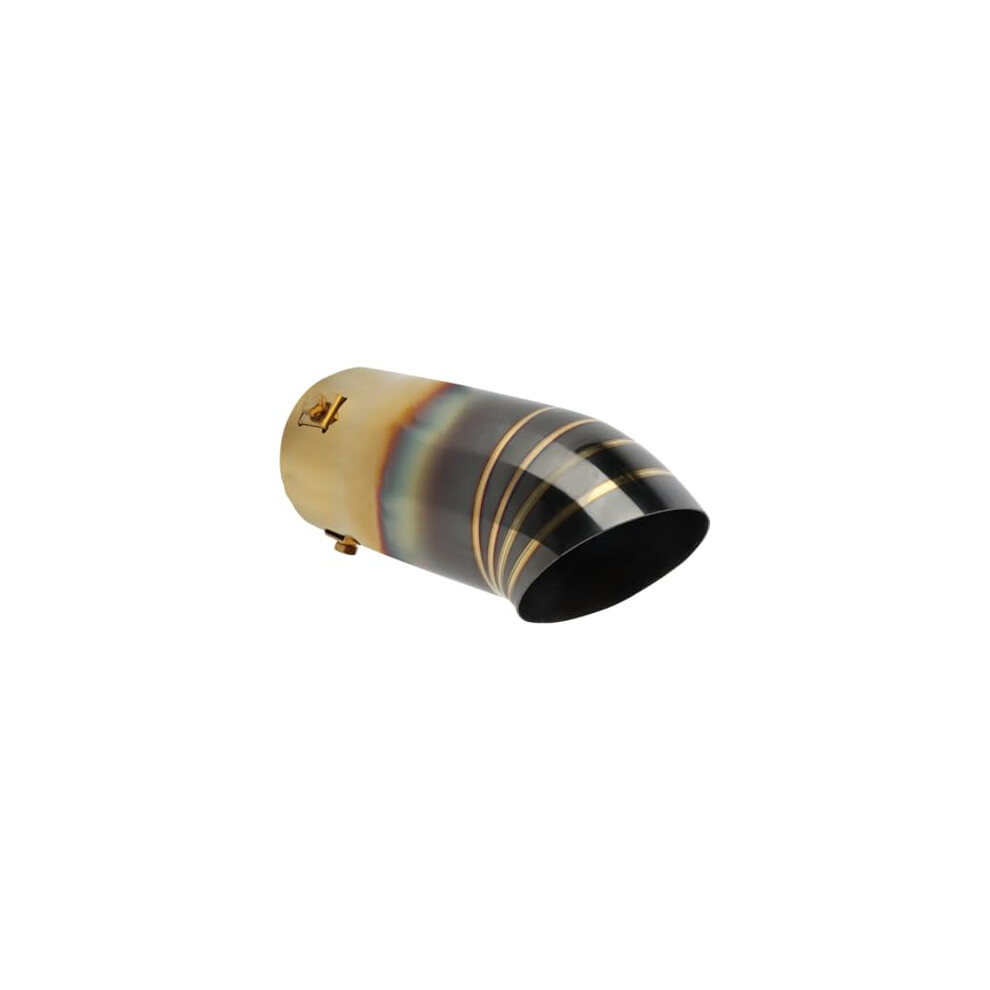 Car Exhaust Tip 2.5 Inch Inlet, Universal Tail Pipe Exhaust Tips Modification ( Gold) Black/Gold 689788509976