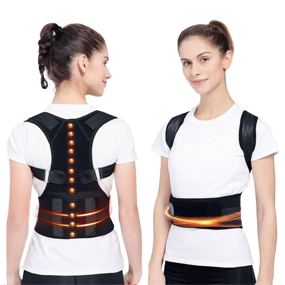 Magnetic Posture Corrector Back Brace,Therapy Support for Back Neck Shoulder Pain Relief