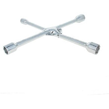 Lug Wrench, 14inch Universal 4Way Cross Spanner with 17/19/22/24mm Standard Sockets for Car Tire Repair 1pcs