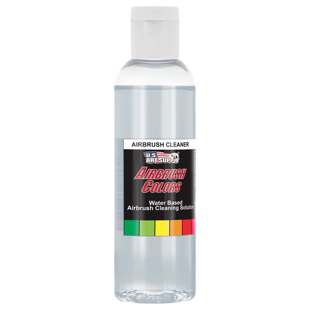 U.s. Art Supply Airbrush Cleaner 4-Ounce Bottle - Fast Acting Cleaning Solution Quickly Remove Water-Based Acrylic Paint Watercolor Make 848849019254