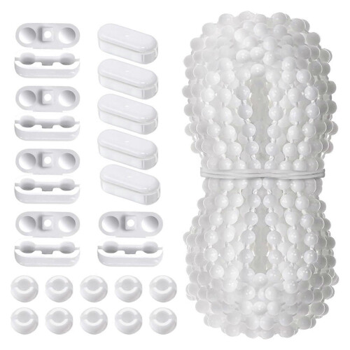 (3 sets, One size) Vertical Blind Bottom Chain 10M with 20 Connectors for 3.5inch Slats Plastic Window Decoration