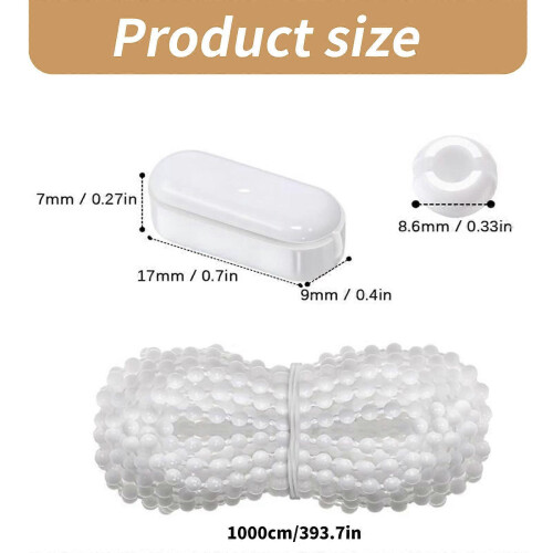 (3 sets, One size) Vertical Blind Bottom Chain 10M with 20 Connectors for 3.5inch Slats Plastic Window Decoration 2
