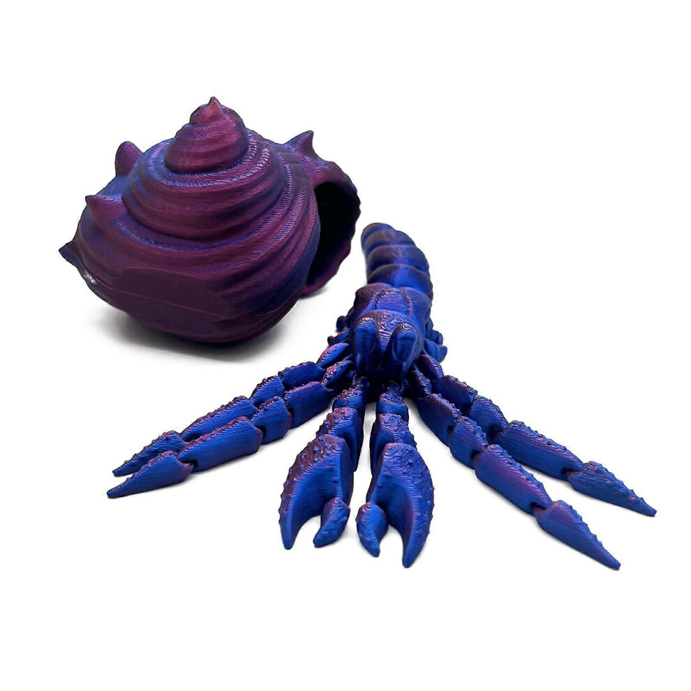 ( And 1, One Size) Hermits Figurine With Movable Joints, 3D Printed, Collector's Item For Animal Enthusiasts And 1 Red/Blue