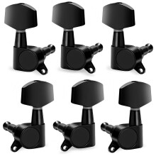 (Black, One size) Pack of 6 Guitar Machine Heads Suitable for Enhancing Sound Quality and Resonance on Acoustic and Electric Guitars  Black