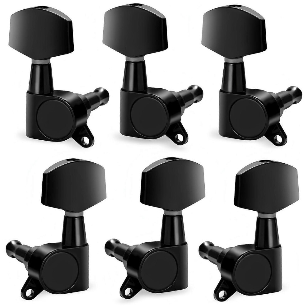 (, One Size) Pack Of 6 Guitar Machine Heads Suitable For Enhancing Sound Quality And Resonance On Acoustic And Electric Guitars Black