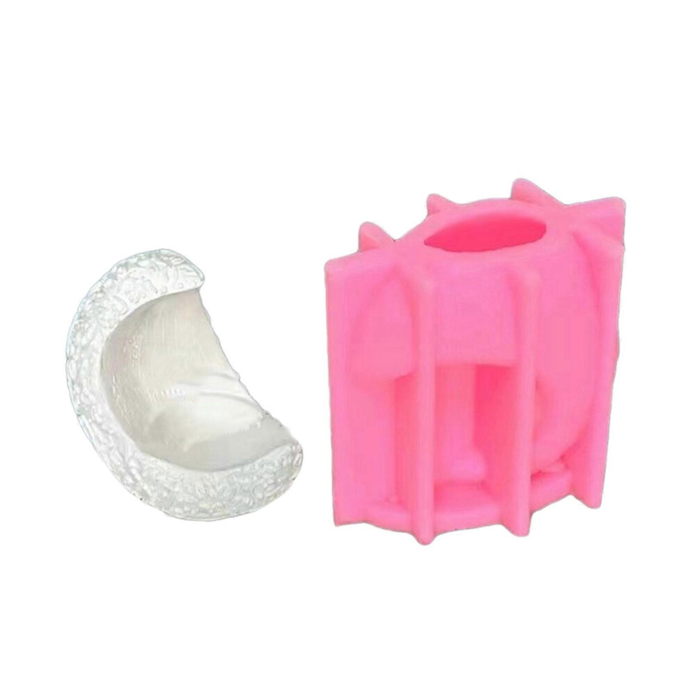 (As show, One size) Moon Candle Holder Mold Handmade Concrete Gypsum Molds Silicone Candlesticks Resin Molds Table Decorations DIY Crafts