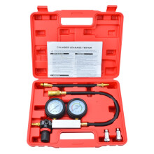 Cylinder Leak Down Tester,Gasoline Engine Cylinder Dual Gauge Leakdown Compression Tester kit with 10 12 14mm Spark Plugs on Car Truck Motorcycle