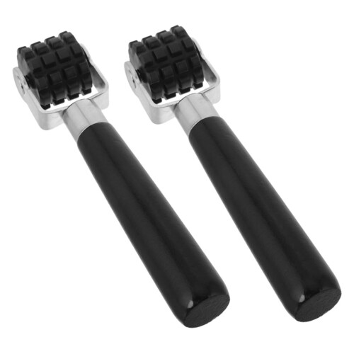 2pcs Soundproofing Roller Screen Tool Roller Black Wallpaper Smoothing Roller Wooden Alloy Car Plastic