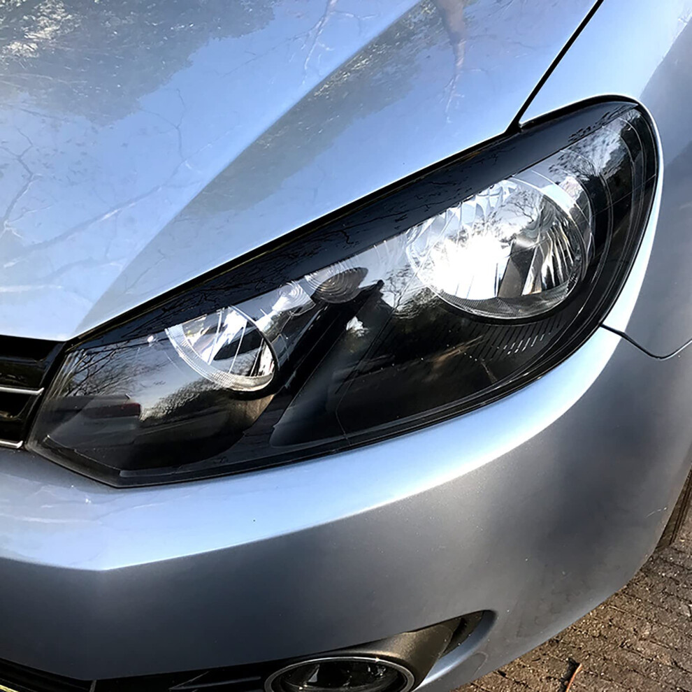 Car Headlight Eyebrows For Vw Golf 6 Mk6 Vi Gti Gtr 20082013 Headlight Sticker Stripsacarbon Fiber Blackgti/R 689788513010