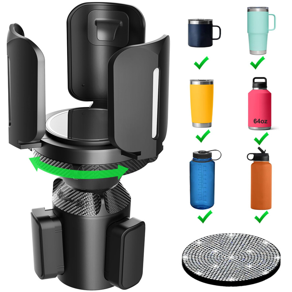 Upgraded 64Oz Large Cup Holder Expander With Coaster For Car, Expandable Adapter 689788513843