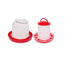 Chicken Waterer and Feeder Set 1.5 Gallon Poultry Drinker and 11 Pound Feeder Combo