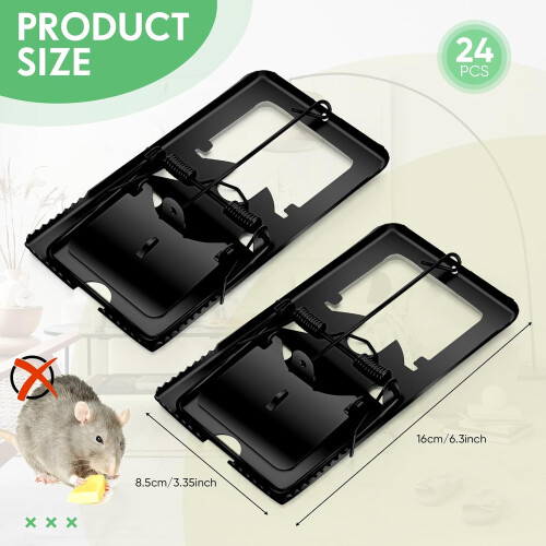24 Pcs Classic Metal Rat Traps Reusable Mouse Trap Humane Effective Snap Rat Killer 1