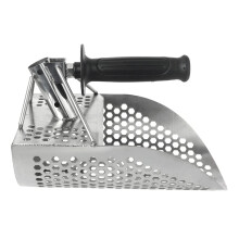 Sand Scoop, 304 Stainless Steel Sand Sifter Scoop, Antirust Metal Detecting Shovel with Ergonomic Handle, Sand Digging Scoop for Beach Garden