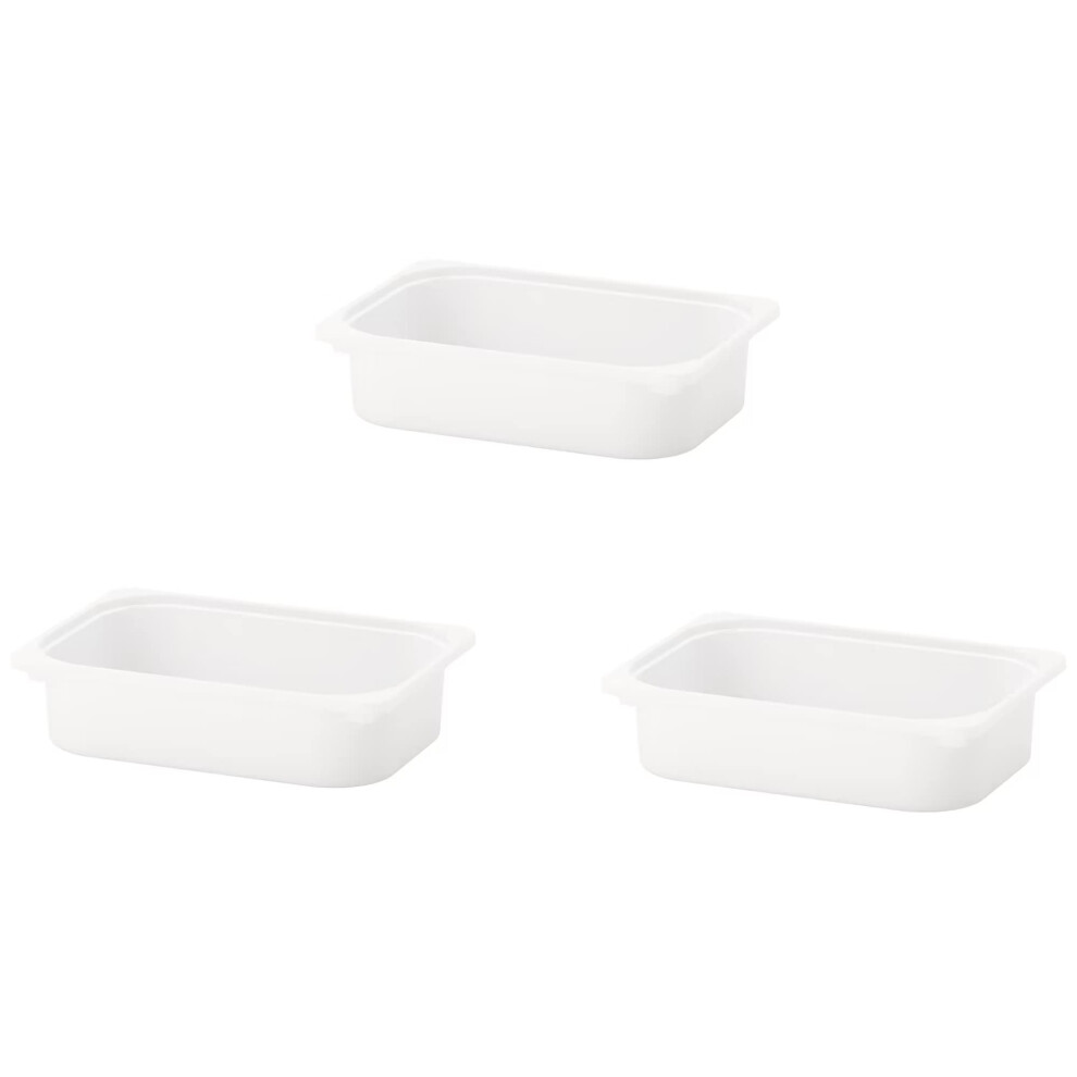 3 Pack White Storage Boxes Stackable Compatible with Trofast Frames and Lids 16.5' x 11.75' x 4'-image-OPC-PHZGDQD-NEW