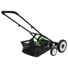 16 Inch Manual Lawn Mower Push Reel Lawn Sweeper 5Blade with Collection Bag