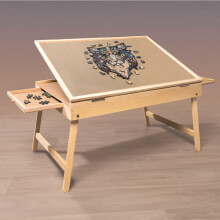 Wooden 1000 Pcs Jigsaw Puzzle Table Easel With Folding Legs 2 Drawers