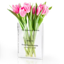Clear Acrylic Flower Vase for Aesthetic Room Decor Book Vase for Flowers Ref：gyj