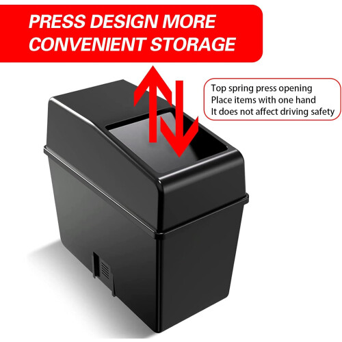 1 PC Trash Can for Cars, Mini Car Garbage Can with Automatic Closing Lid, Organizer 2