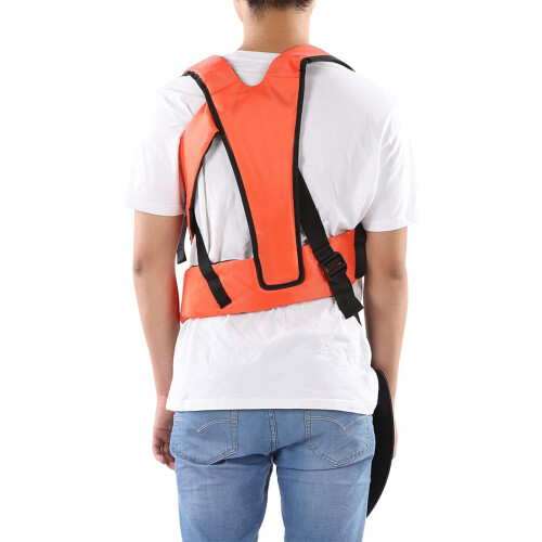 Universal Trimmer Double Shoulder Strap, Adjustable Nylon Belt for Brush Cutter, Garden Tools, Support with Soft Shoulder Pad, Orange 2