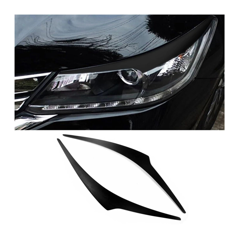 Car Headlights Eyebrows, Abs Matte Headlight Eyebrow Trim Compatible For Honda Accord 9Th 20132018 Black 689788520711