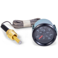 2' 52mm 12V Pointer Mechanical Water Temperature Temp Gauge (40130,110265 with 1.8m Wire Length,Yellow Light Car Meter with Sensor NPT 1/2
