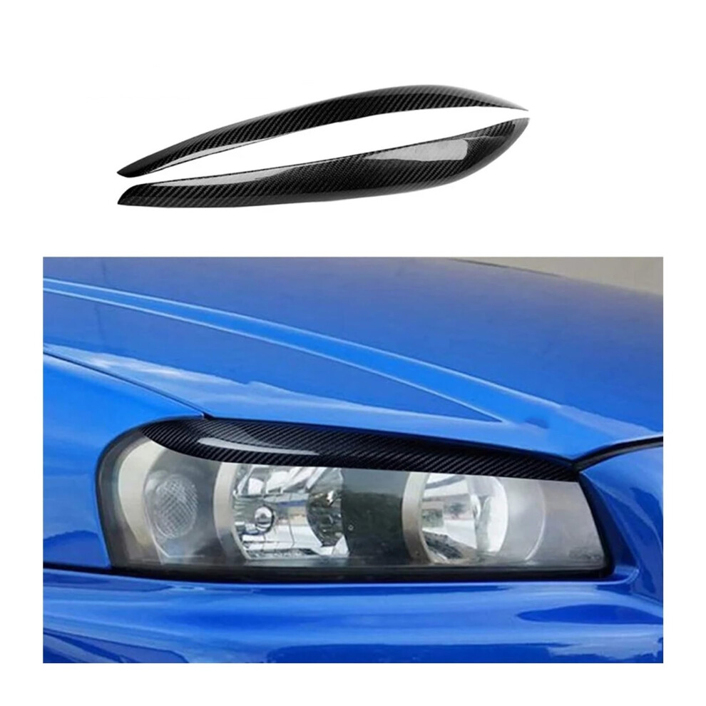Headlights Eyebrows Eyelids Cover Eyelashes For Car Headlights Compatible For Skyline R34 Gtr Gtt 19992002 689788521015