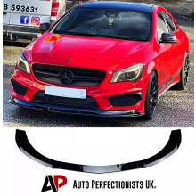 For Mercedes CLA Class W117 CLA45 AMG Line Black Splitter Spoiler Lip