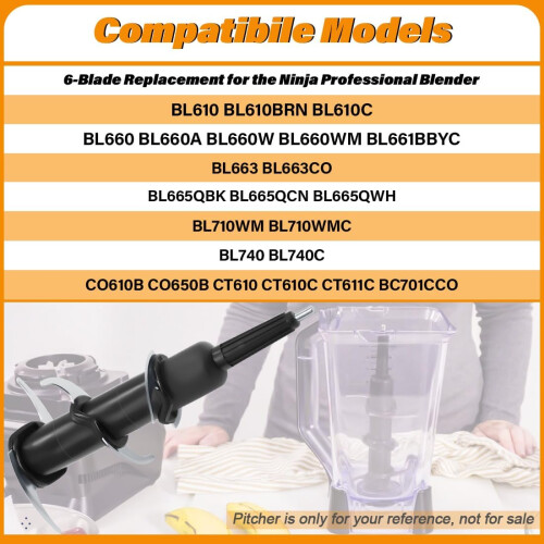 Replacement Blender Blade 6-Blade for Smoothie and Food Processing 1