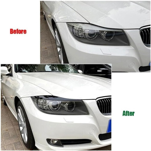 Car Front Headlight Eyelids Eyebrows for BMW 3 Series E90 E91 20052011, ABS Eye Lid Cover 2