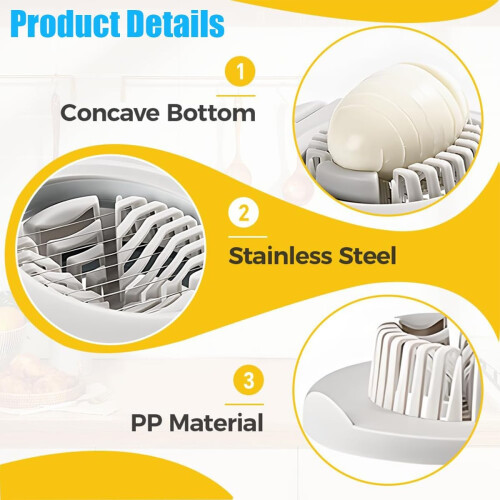 Professional Stainless Steel Multi-Fruit Cutter Egg Slicer for Hard Boiled Eggs with 3 Slice Modes & Dicing Grid Ref：qAH 2