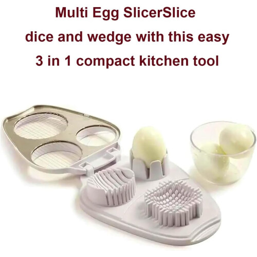 Professional Stainless Steel Multi-Fruit Cutter Egg Slicer for Hard Boiled Eggs with 3 Slice Modes & Dicing Grid Ref：qAH 1