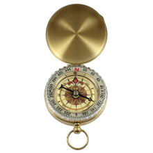 (As show, One size) Engrave Pocket Watch Compasses Retro Hiking Belt Camping Compasses for Sailing Camping, Watertight Survival Compasses