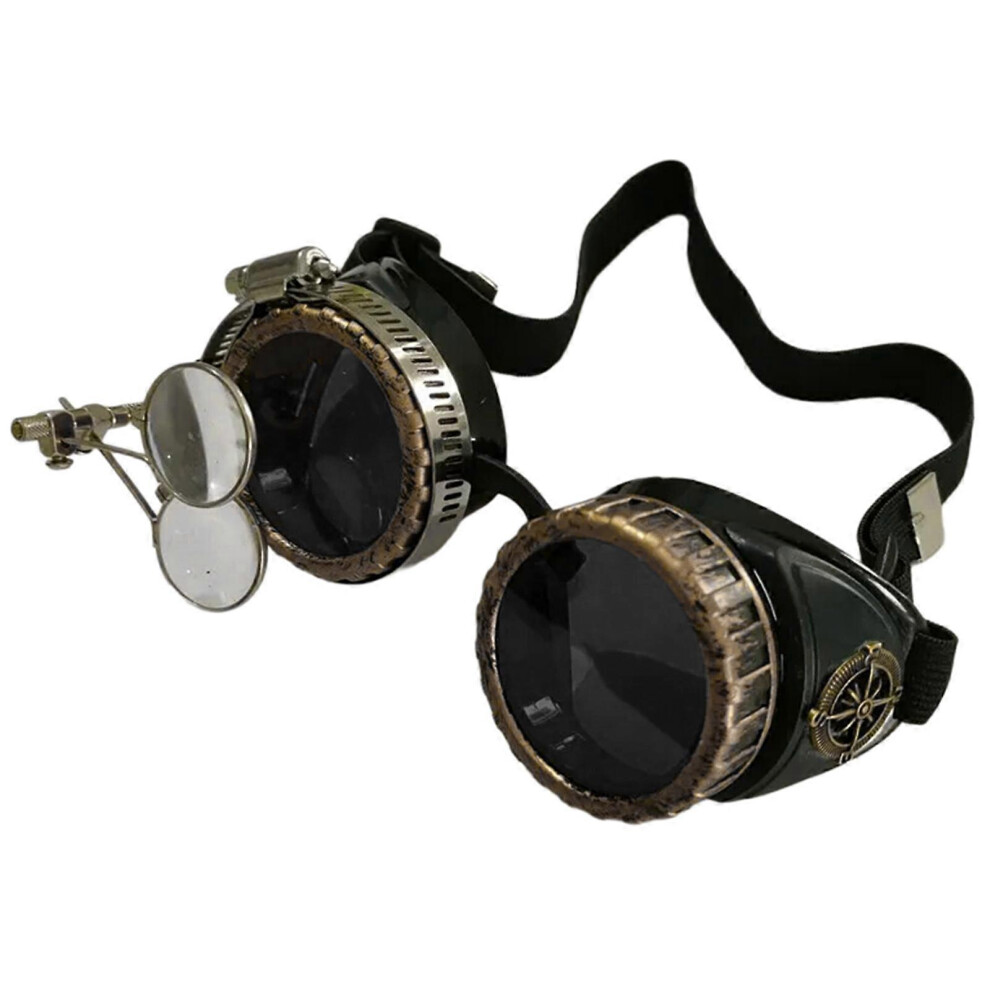 (Purple, One Size) Vintage Steampunk Goggles Glasses Halloween Face Mask Novelty Funny Eyewear Cosplay Costume Punk Gothic Eyeglasses Black Black,Purple