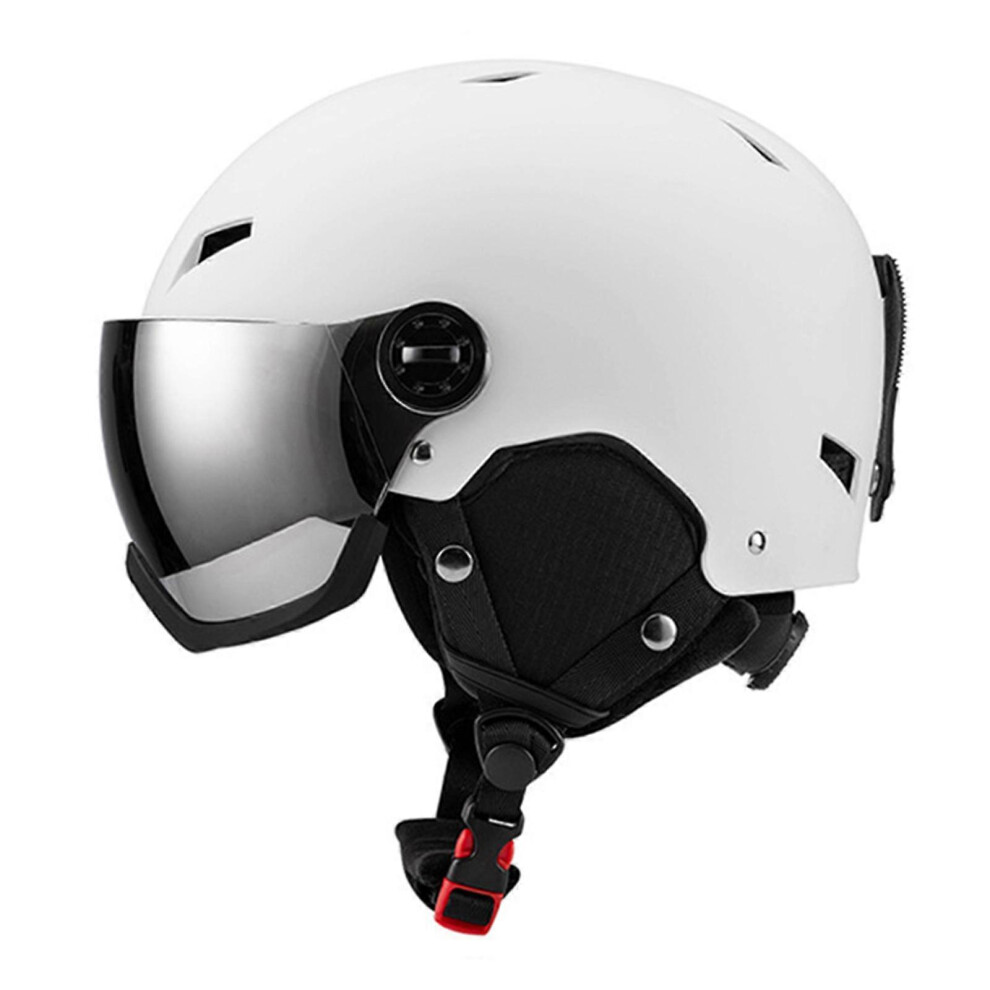 (L, Black) Snowboard Helmets Full Face Ski Helmets Adjustable Sports Helmets Ski Accessories Breathable Ski Helmets for Women Man White S